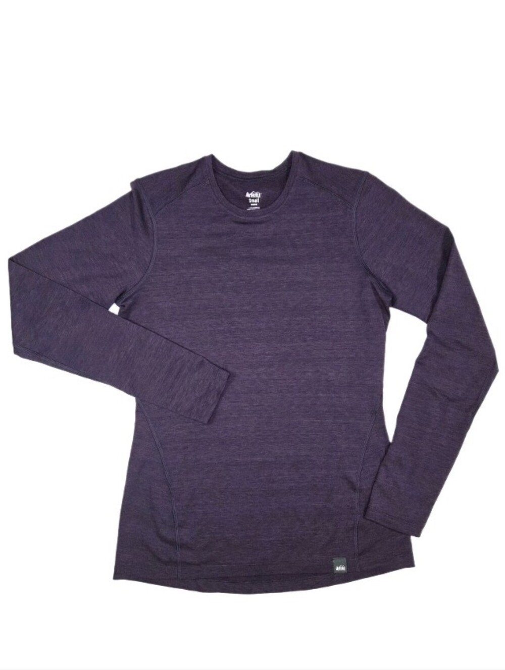 REI Co-op Midweight Base Layer Long Sleeve Top Size S Plum Logo Outdoor Gorpcore